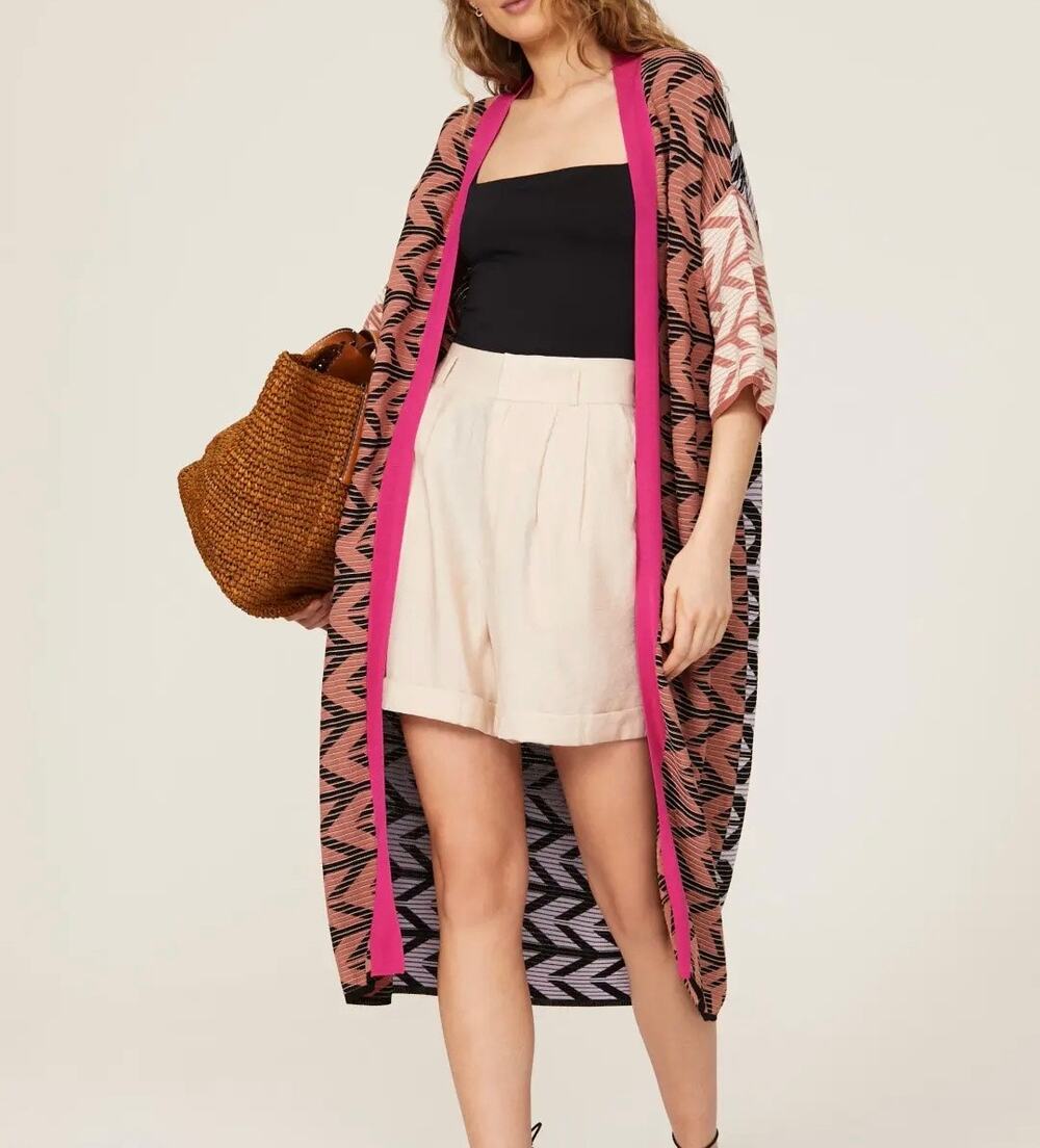 SITA MURT Multicolored Duster Cardigan Kimono Small S